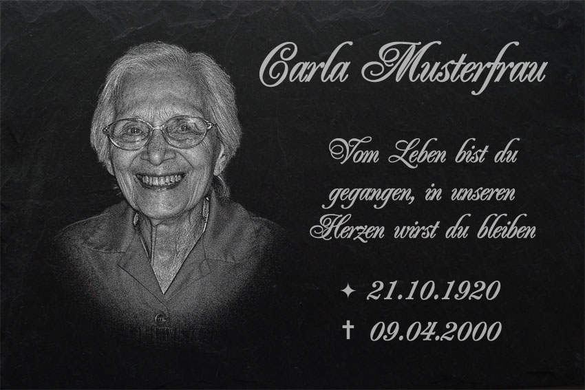 GRABPLATTEN Grabmal Grabschmuck Grabstein-016 ►Ihr Foto Text Gravur◄20 x 15 cm